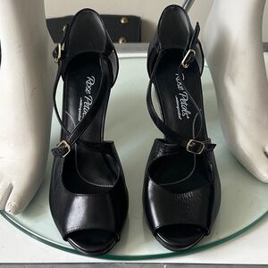 Black Peep Toe Heels